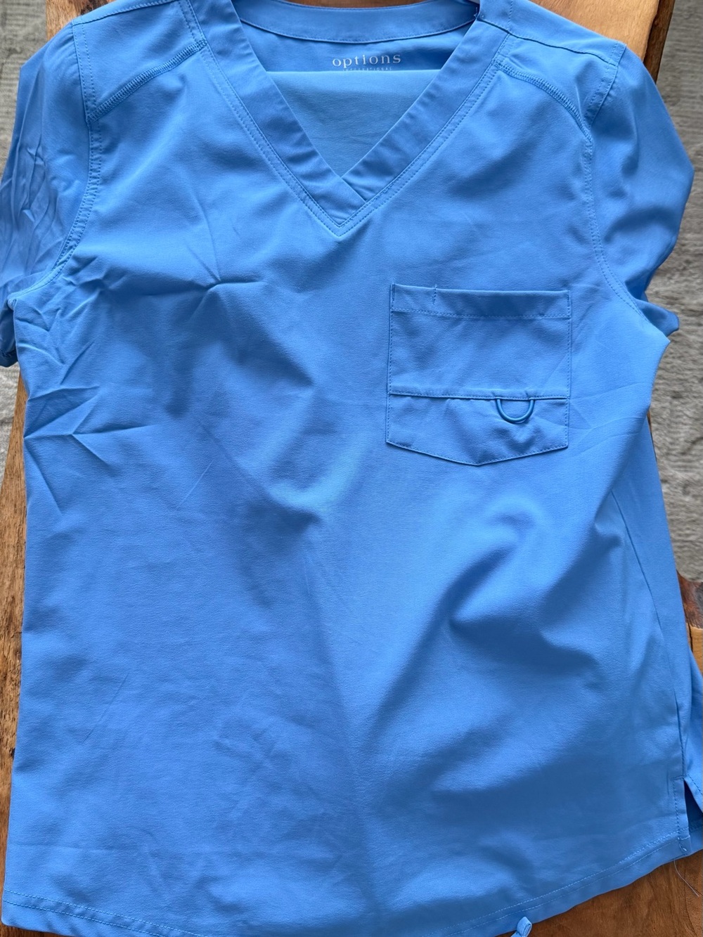 Options Women’s V-Neck Scrub Top in Ceil blue